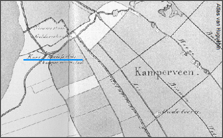 Atlas van Huguenin, kaartfragment van de Kars Roeloefssluis