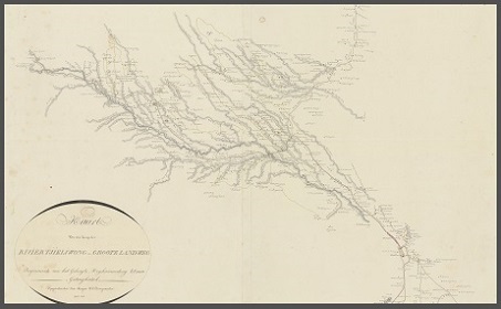 Tjieliwong rivier getekend door Willem Otto Burgemeestre.