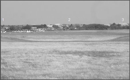 Eiland Wangeroog met de locatie waar de Nederlandse dwangarbeiders waren gehuisvest