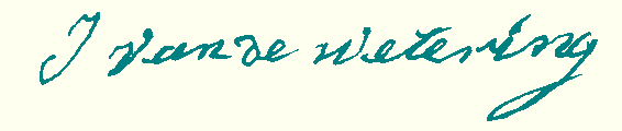 handtekening J. van de Wetering